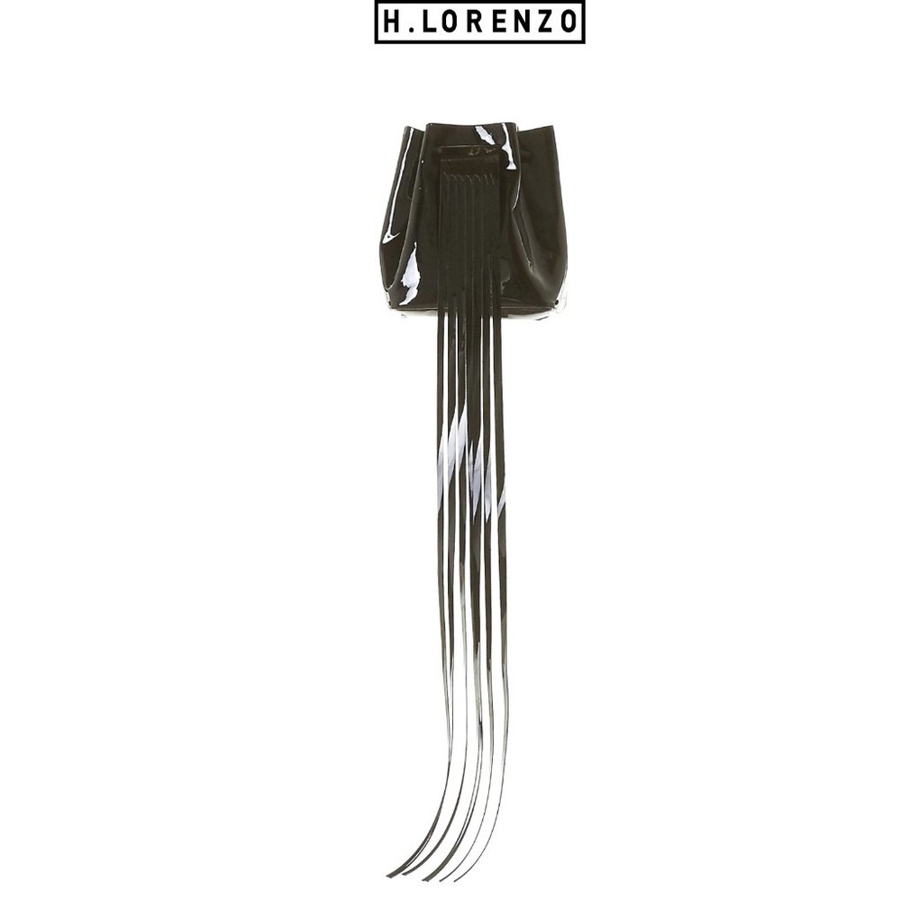 NWT “WORN” POLISHED FRINGE MINI BUCKET BAG